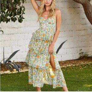 ASTR the label Midsummer floral tiered maxi dress